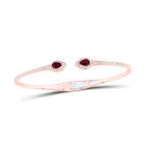 5/8CTW-DIA ANA M 3/8CTW PS-RU NAT GEM PEAR BANGLE